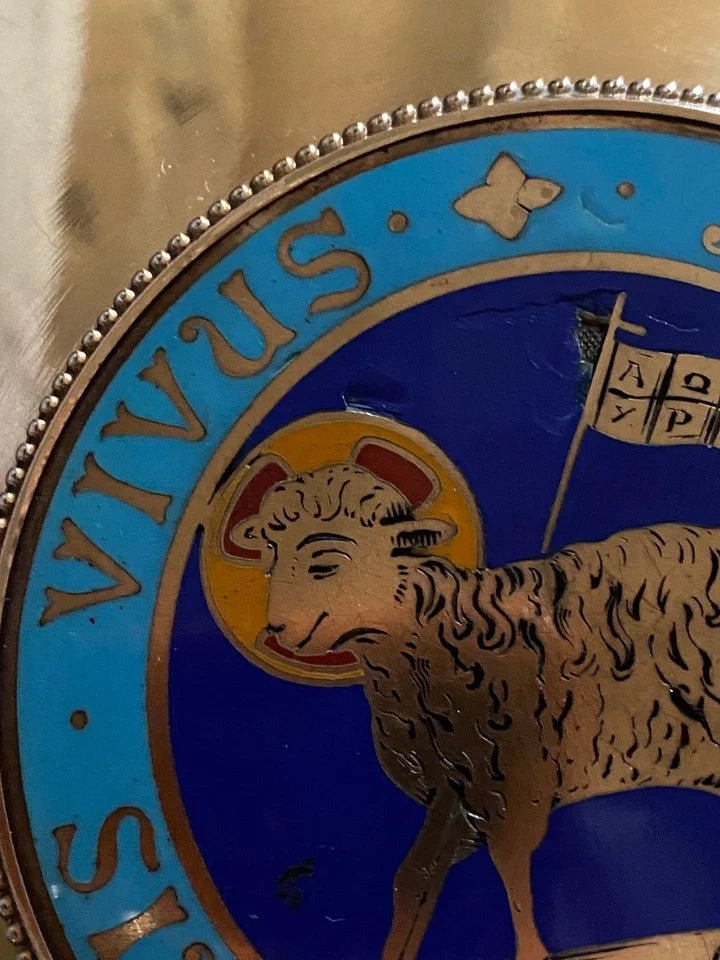 PATÈNE POUR CALICE ARGENT MASSIF VERMEIL MESSE CHRIST FOI CATHOLIQUE CROIX-