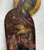 Tableau Ancien Portrait Vierge Marie en Prière Peinture Religieuse Icône s/ Bois