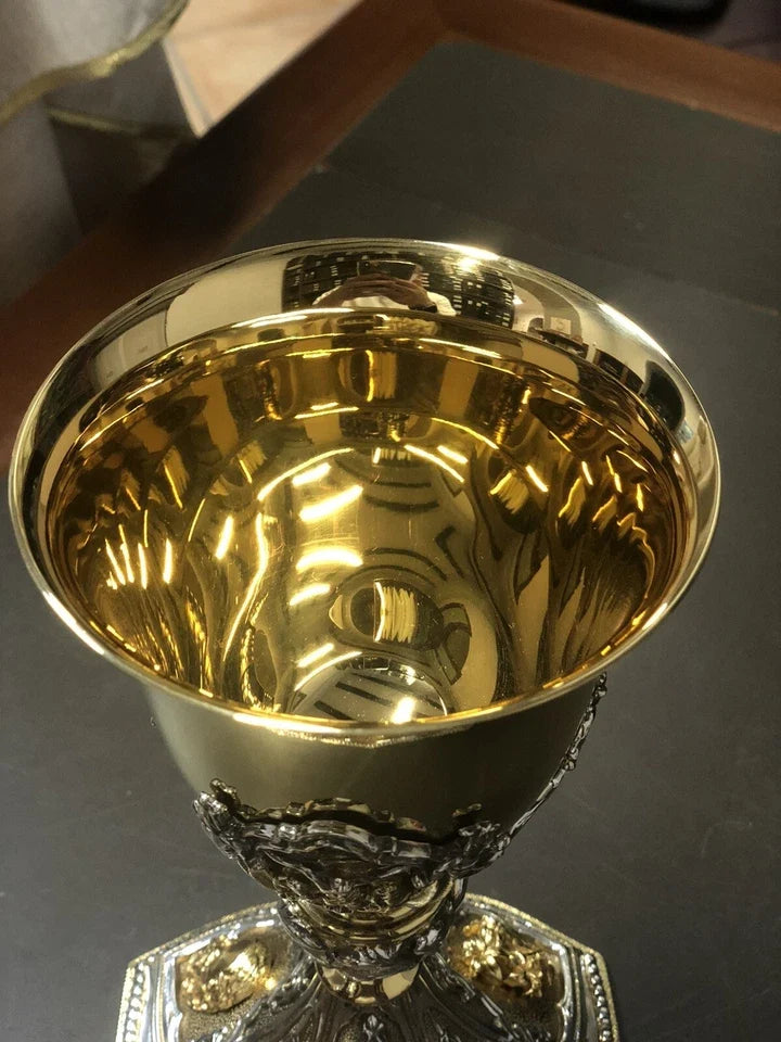 CALICE CESELLATO A MANO PER MESSA 22,5 Cm