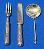 Jolies couverts anciens en ARGENT et VERMEIL RUSSE IMPERIALE NIELLE 84