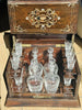 1869 French Boulle Napoleon III Cave a Liqueur 4 Decanters 16 Glasses Tantalus.