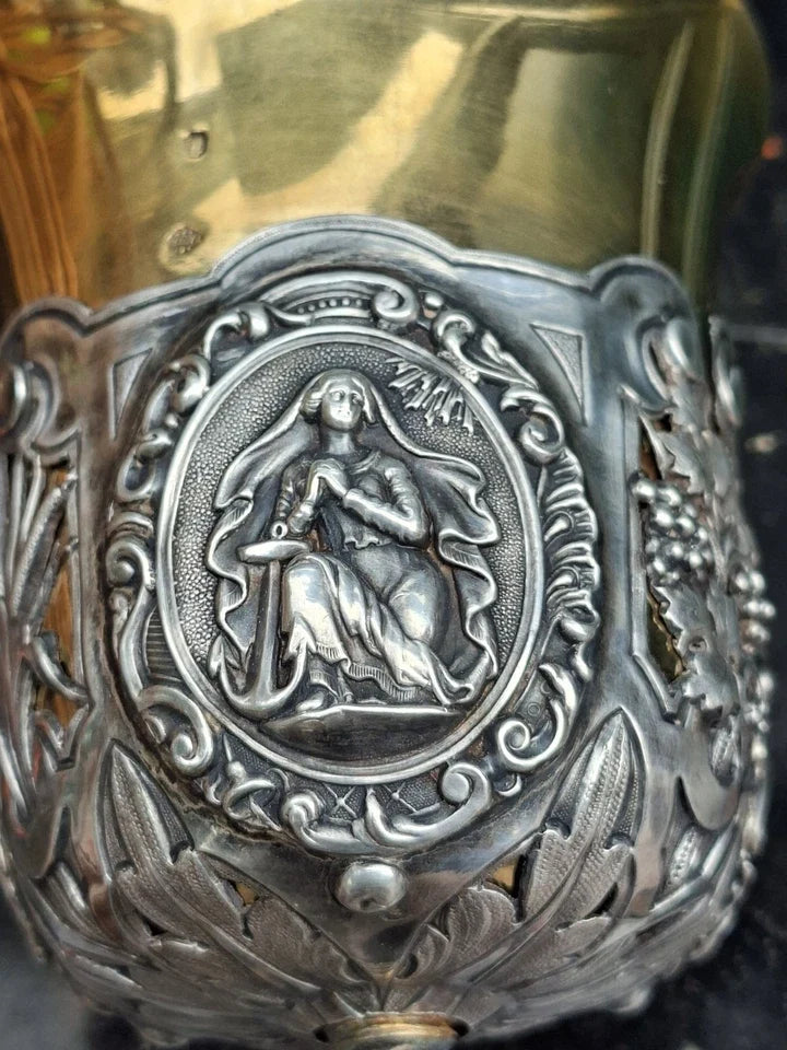 Argent Massif Vermeil Partie Calice Silver Silber Minerve Orfèvre Favier