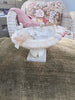 Ancien piédestal sculpture 4 colombes bain oiseau marbre albâtre sculpté italien-