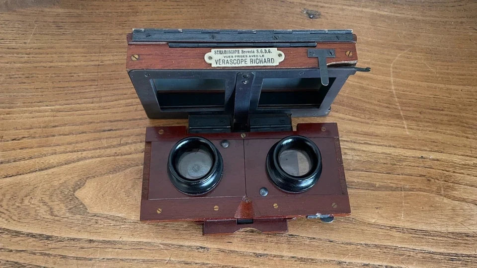 RARE Stereoscope JULES RICHARD Pliable Visionneuse Stereo 45X107