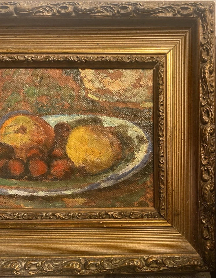Tableau ancien non signé Nature morte aux fruits Cadre bois doré Décoration