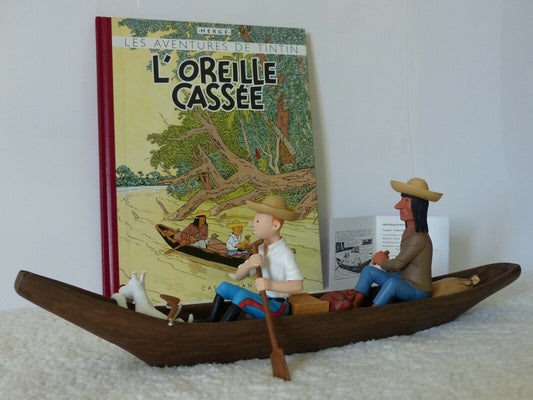 TINTIN MOULINSART "PIROGUE "L'OREILLE CASSEE" - NEUF - (NO PIXI - NO LEBLON)