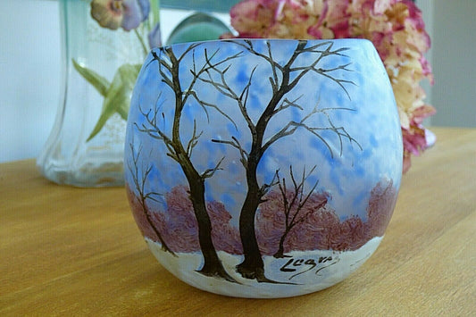 VASE LEGRAS. Extraordinaire petit vase signé et répertorié LEGRAS