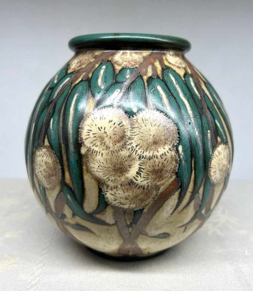 LOUIS LOURIOUX VASE GRES BOGUE CHATAIGNIER ART DECO FOECY CHER BERRY CENTRE 30'