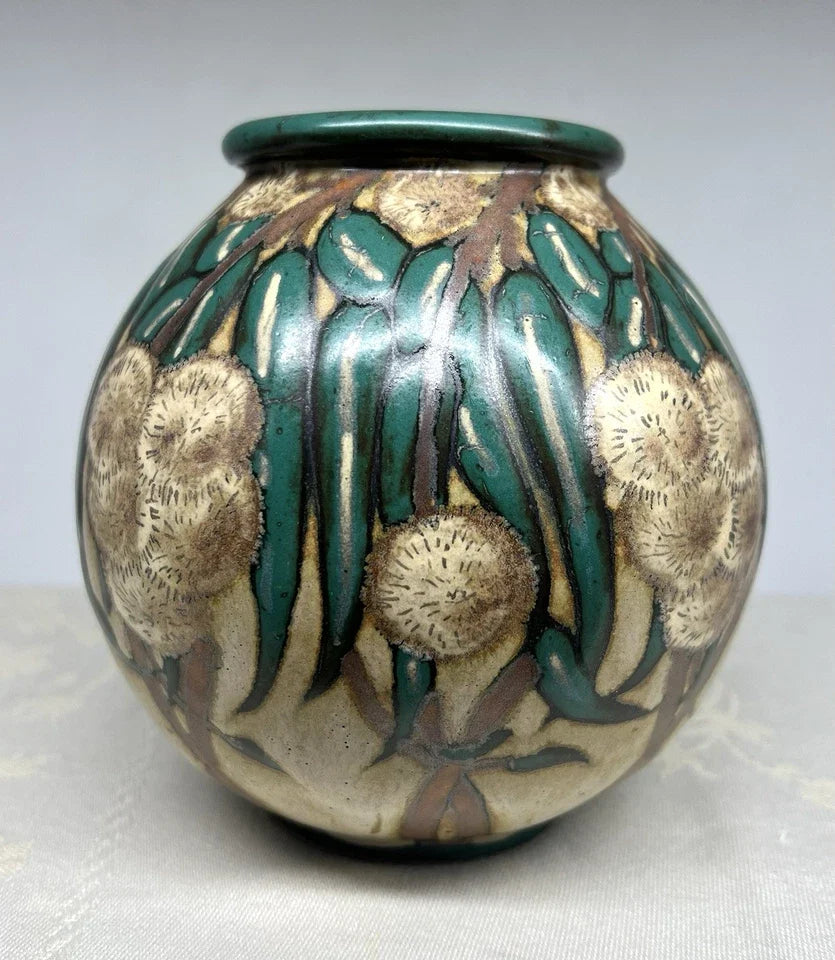 LOUIS LOURIOUX VASE GRES BOGUE CHATAIGNIER ART DECO FOECY CHER BERRY CENTRE 30'