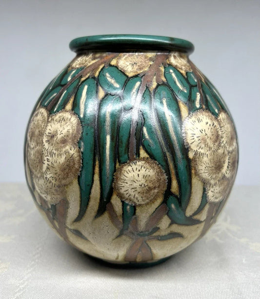 LOUIS LOURIOUX VASE GRES BOGUE CHATAIGNIER ART DECO FOECY CHER BERRY CENTRE 30'