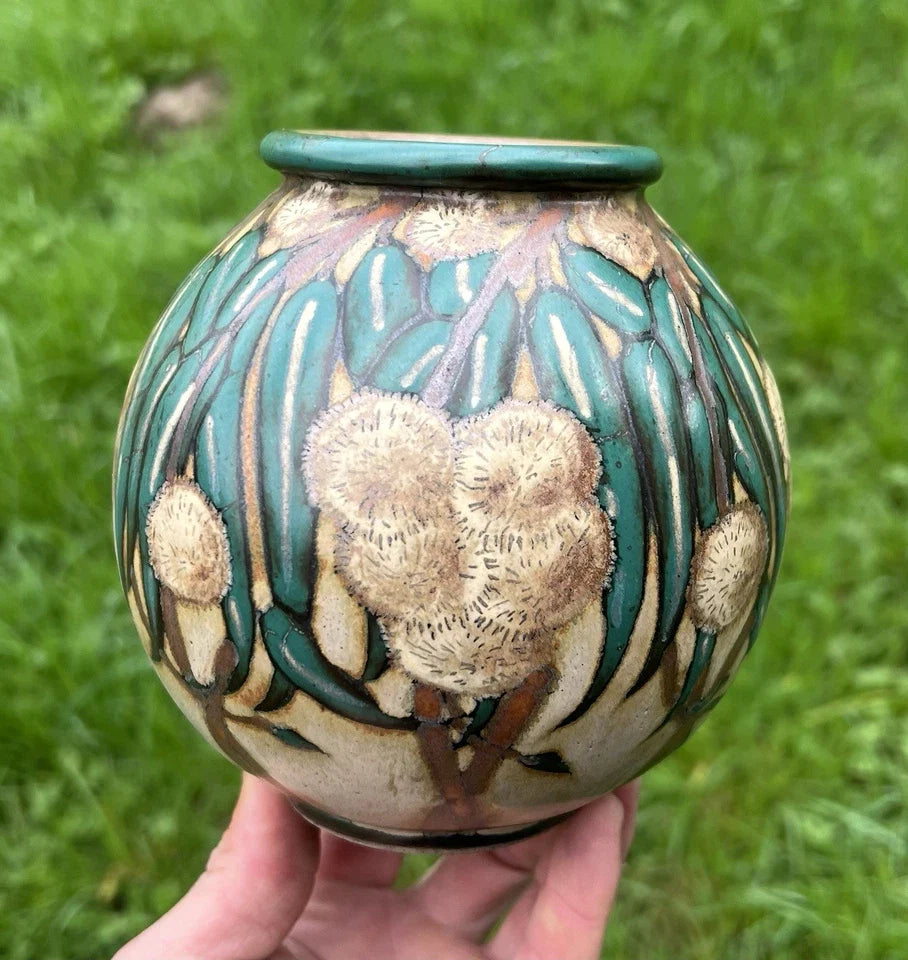 LOUIS LOURIOUX VASE GRES BOGUE CHATAIGNIER ART DECO FOECY CHER BERRY CENTRE 30'