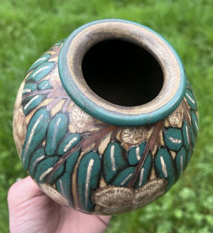 LOUIS LOURIOUX VASE GRES BOGUE CHATAIGNIER ART DECO FOECY CHER BERRY CENTRE 30'