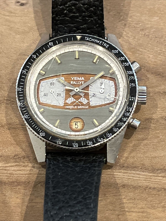Montre Chronographe Yema Rallye Formica Mecanique Vintage
